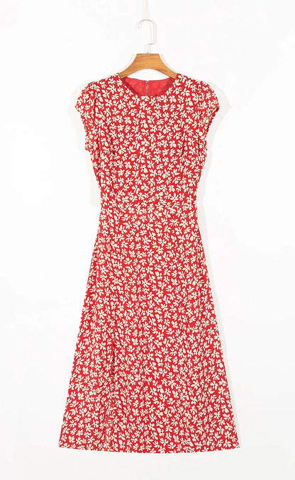 Vintage Floral Print Dress