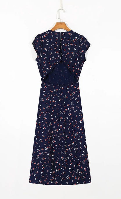 Vintage Floral Print Dress