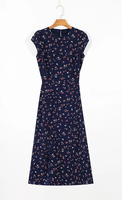 Vintage Floral Print Dress