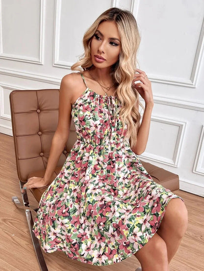 Floral Print Short Dress