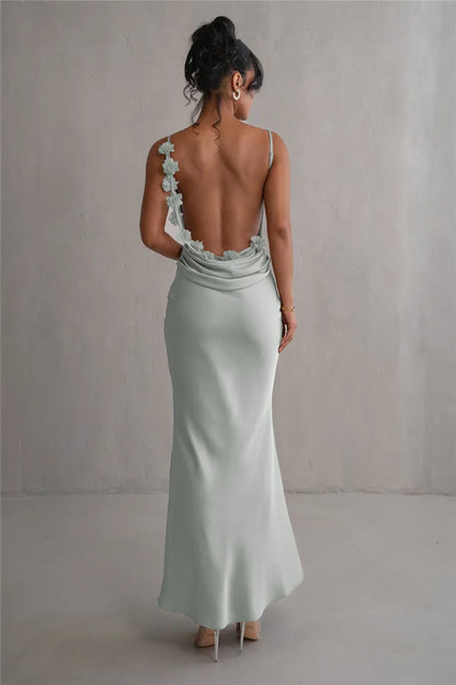 Floral Draped Backless