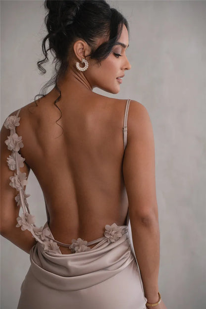 Floral Draped Backless