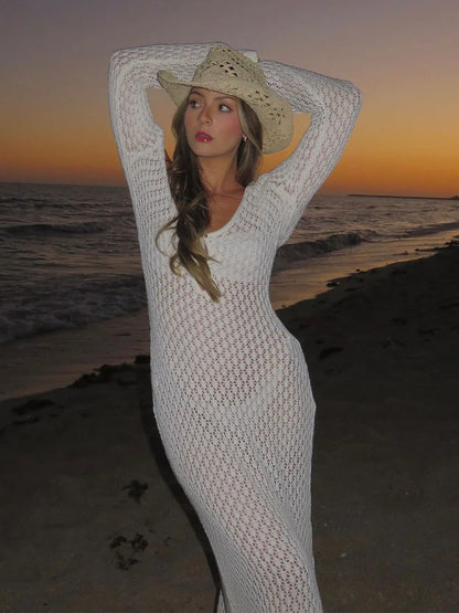 White Knit Bikini Cover