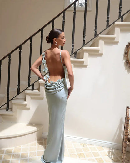 Floral Draped Backless