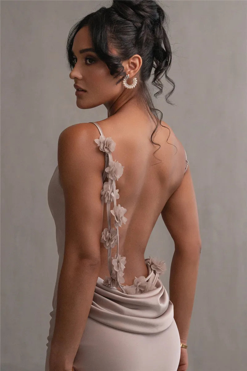 Floral Draped Backless