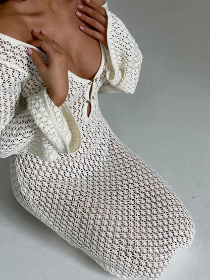 White Knit Bikini Cover