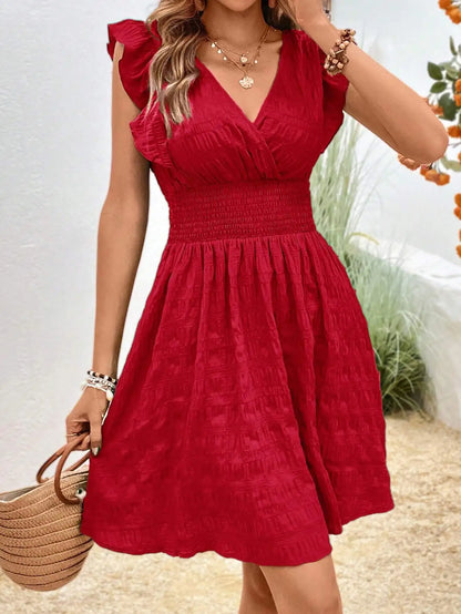 Elegant Floral Pleated Dress