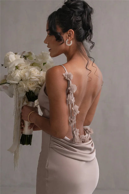 Floral Draped Backless