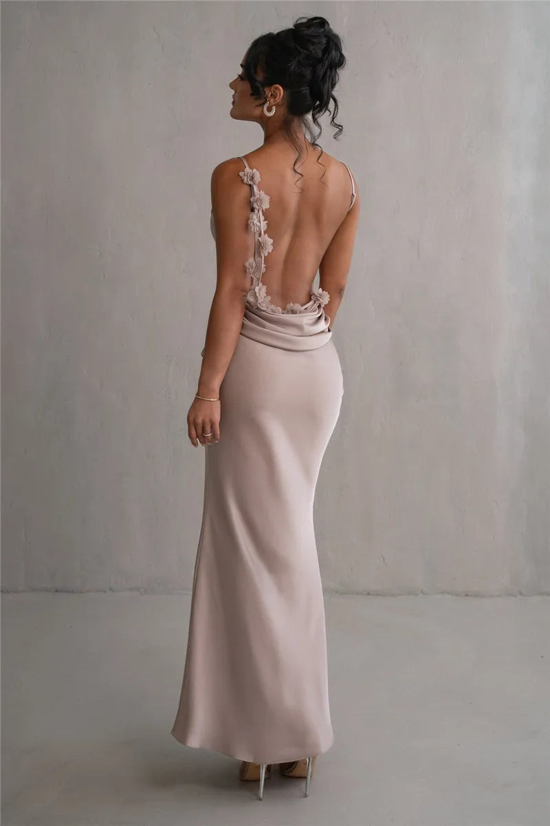 Floral Draped Backless