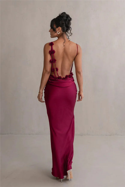 Floral Draped Backless