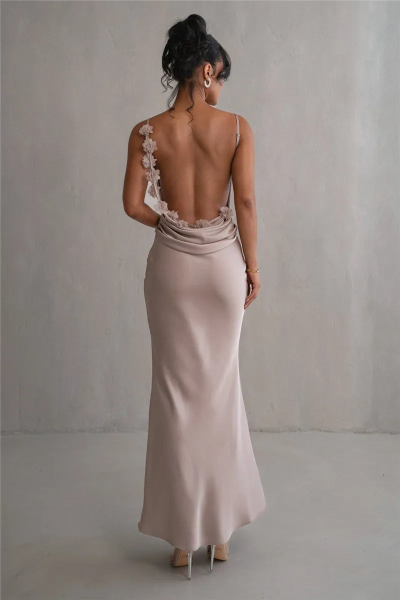 Floral Draped Backless