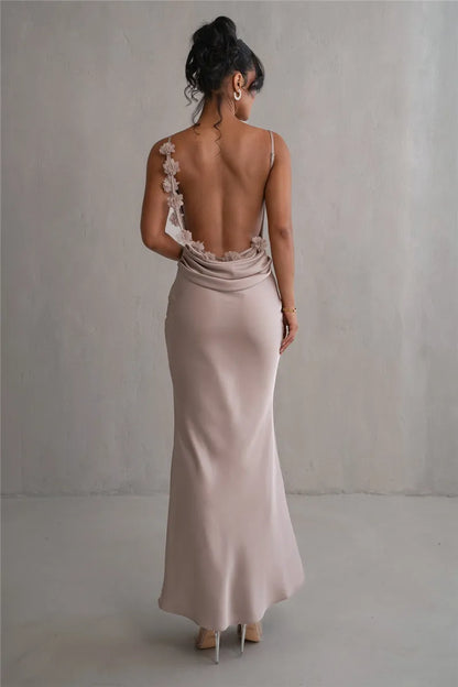 Floral Draped Backless