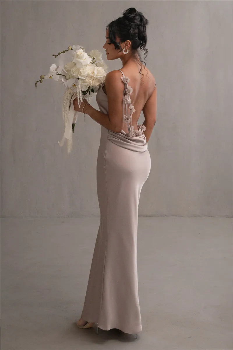 Floral Draped Backless