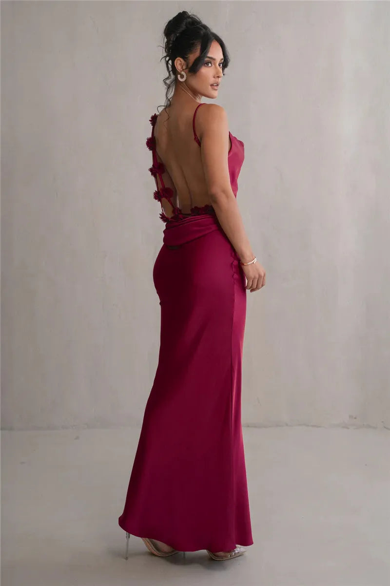 Floral Draped Backless